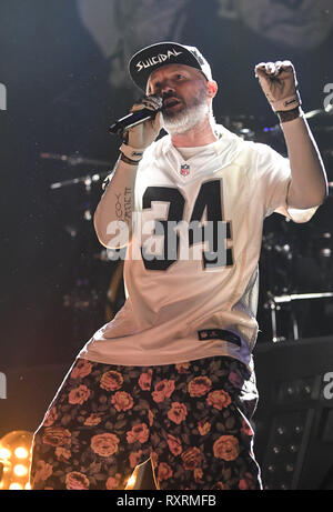 Costa Mesa, California, Stati Uniti d'America. 9 Mar 2019. Fred Durst esegue con Limp Bizkit al Musink Festival in Costa Mesa ca. il 9 marzo 2019 Credit: Dave Safley/ZUMA filo/Alamy Live News Foto Stock