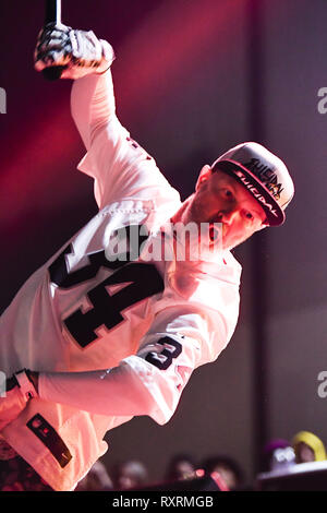 Costa Mesa, California, Stati Uniti d'America. 9 Mar 2019. Fred Durst esegue con Limp Bizkit al Musink Festival in Costa Mesa ca. il 9 marzo 2019 Credit: Dave Safley/ZUMA filo/Alamy Live News Foto Stock