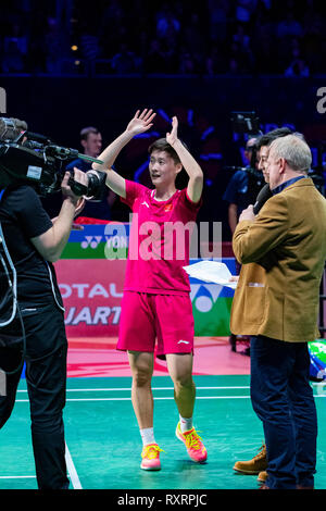 Birmingham, Regno Unito. 10 marzo, 2019. Overgrip Yonex ALL ENGLAND OPEN BADMINTON Championships 2019 WOMENS SINGLES vincitore Chen yuchi di cina Credito: PATRICK ANTHONISZ/Alamy Live News Foto Stock