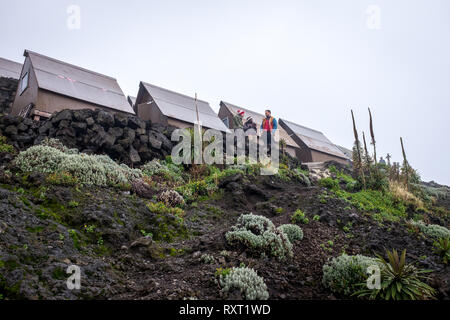 Le boscose pendici del vulcano Nyiragongo nella Repubblica democratica del Congo Foto Stock