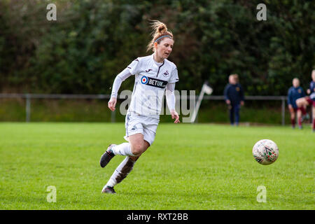 Swansea City host Cardiff si è riunito a Llandarcy Sports Academy. Un 0-0 è stata abbastanza per fissare il Welsh Premier della Lega delle Donne per ottenere il TEM. Credito: Lewis Mitchell Foto Stock