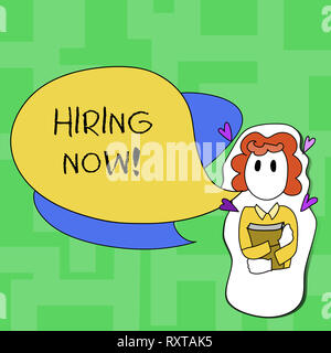 Segno di testo che mostra ora di assunzione. Business photo testo voluto della forza lavoro di assunzione dei dipendenti Foto Stock