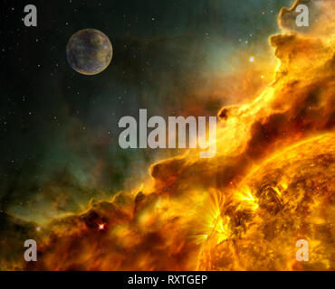Solar Flare coronale di espulsione di massa dinamica solare elementi di questa immagine fornita dalla NASA Foto Stock