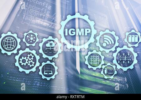 IGMP. Internet Group Management Protocol concetto. La tecnologia delle comunicazioni. Foto Stock