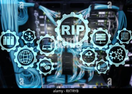 RIP Routing Information Protocol. Reti Tecnologiche cocept. Foto Stock