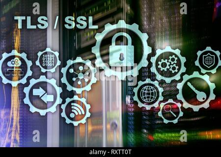 Transport Layer Security. Secure Socket Layer. TLS SSL. ryptographic protocolli garantiscono comunicazioni protette. Foto Stock