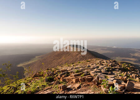 Splendide vedute aeree dal bianco caldera. Timanfaya, Lanzarote. Spagna Foto Stock