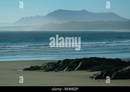 Vista della lunga spiaggia,Pacific Rim National Park,British Columbia, Canada Foto Stock