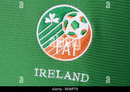 Close up della Repubblica di Irlanda FIFA World Cup 2002 kit. Foto Stock