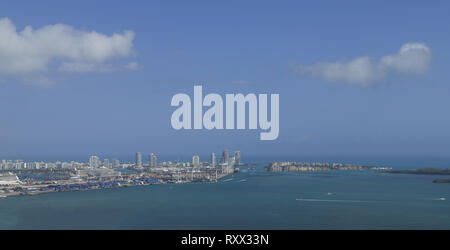 Vista di miami beach DAL in alto e lontano Foto Stock