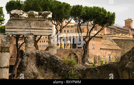 Tempio di Venere Genitrice traballazione al foro Romano, Italia. Foto Stock