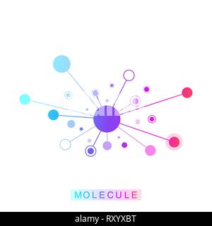 Logo della molecola di icona del modello di scienza genetica logotipo, elica di DNA. Analisi genetica, la ricerca biotech DNA codice, molecole. La biotecnologia genoma Illustrazione Vettoriale