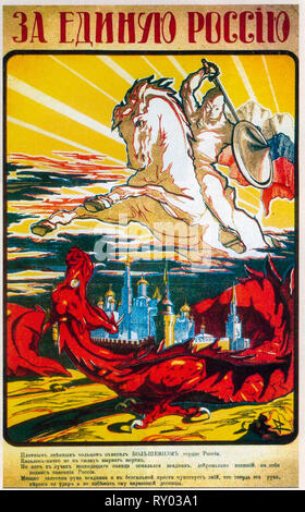 Per un regno della Russia. Russo movimento bianco poster di propaganda, 1919, OSVAG HA Foto Stock