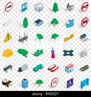 Factory set di icone, stile isometrico Illustrazione Vettoriale