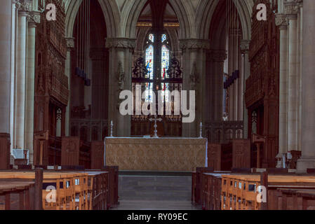 Downside Abbey Church Main Altar, Somerset, Regno Unito Foto Stock