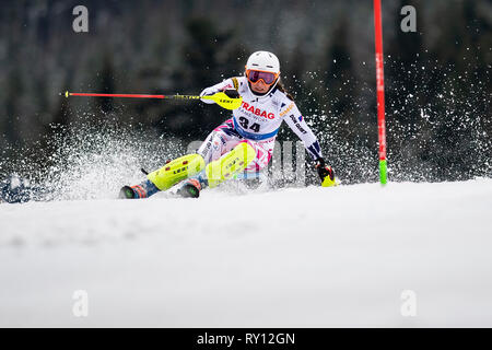 Repubblica ceca Gabriela Capova compete in Coppa del Mondo di Sci Alpino (evento di slalom speciale femminile) in Spindleruv Mlyn, Repubblica Ceca, 9 marzo 2019. (CTK foto/David Tanecek) Foto Stock