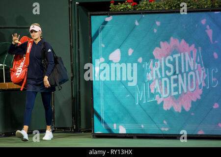 Indian Wells, California, Stati Uniti d'America. 9 Mar, 2019. Kristina Mladenovic (FRA) è stato sconfitto da Naomi Osaka (JPN) 6-3, 6-4 al BNP Paribas Open a Indian Wells Tennis Garden di Indian Wells, California. © Mal Taam/TennisClix/CSM/Alamy Live News Foto Stock