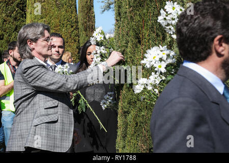 Madrid, Spagna. Undicesimo Mar, 2019. Marta Higueras visto che frequentano il caso della Associazione delle vittime del terrorismo (AVT) in El Retiro Park in memoria delle vittime degli attentati del marzo 11, 2004. Credito: Gesù Hellin/ZUMA filo/Alamy Live News Foto Stock