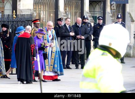 Londra, Regno Unito. Undicesimo Mar, 2019. La Famiglia Reale e il Primo Ministro partecipare a Westminster Abbey service per contrassegnare il giorno del Commonwealth. Credito: Brian Minkoff/Alamy Live News Foto Stock