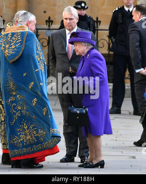 Londra, Regno Unito. Undicesimo Mar, 2019. La regina a annuale di multi-servizio di fede nella celebrazione del Commonwealth, a Westminster Abbey Credit: Nils Jorgensen/Alamy Live News Foto Stock