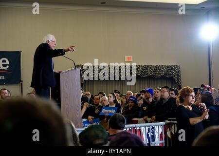 Concord, New Hampshire, Stati Uniti d'America. Decimo Mar, 2019. BERNIE SANDERS campagne in concordia, New Hampshire. Credito: Preston Ehrler/ZUMA filo/Alamy Live News Foto Stock