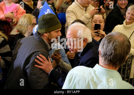 Concord, New Hampshire, Stati Uniti d'America. Decimo Mar, 2019. BERNIE SANDERS campagne in concordia, New Hampshire. Credito: Preston Ehrler/ZUMA filo/Alamy Live News Foto Stock