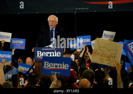 Concord, New Hampshire, Stati Uniti d'America. Decimo Mar, 2019. BERNIE SANDERS campagne in concordia, New Hampshire. Credito: Preston Ehrler/ZUMA filo/Alamy Live News Foto Stock