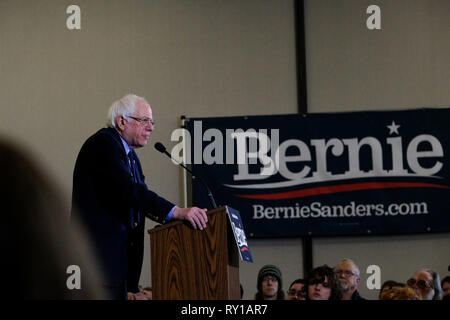 Concord, New Hampshire, Stati Uniti d'America. Decimo Mar, 2019. BERNIE SANDERS campagne in concordia, New Hampshire. Credito: Preston Ehrler/ZUMA filo/Alamy Live News Foto Stock