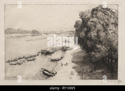 La Seine au Pont Nationale, 1914. Auguste Louis Lepère (Francese, 1849-1918). Attacco Foto Stock