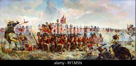 28th Regiment at Quatre Bras, Battle of Waterloo painting, 1875 di Elizabeth Thompson (Lady Butler) Foto Stock