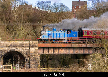 Esat Lancashire ferrovia a vapore a molla gala 2019. Foto Stock