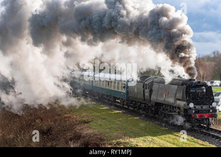 Esat Lancashire ferrovia a vapore a molla gala 2019. Foto Stock