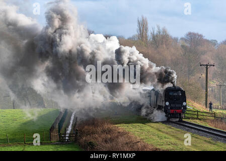 Esat Lancashire ferrovia a vapore a molla gala 2019. Foto Stock