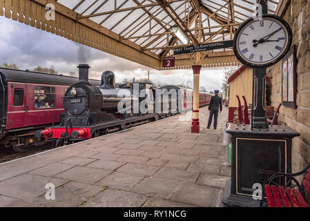 Esat Lancashire ferrovia a vapore a molla gala 2019. Foto Stock