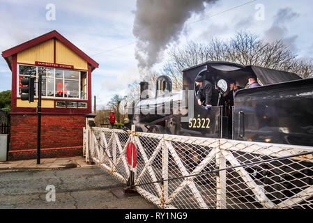 Esat Lancashire ferrovia a vapore a molla gala 2019. Foto Stock