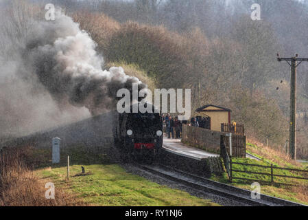 Esat Lancashire ferrovia a vapore a molla gala 2019. Foto Stock