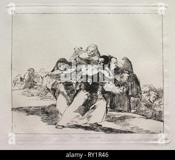 Gli orrori della guerra: tutto è Topsy-Turvy. Francisco de Goya (Spagnolo, 1746-1828). Attacco Foto Stock