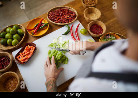 Il cibo piccante sopra Visualizza Foto Stock