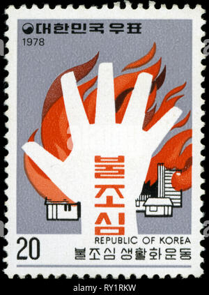 Francobollo dalla Corea del Sud pubblicato nel 1978 Foto Stock