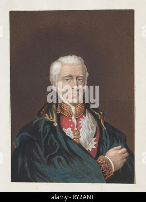 Arthur Wellesley Duca di Wellington, 1854. George Baxter (British, 1804-1867). Baxter processo; platemark: 11,5 x 8,4 cm (4 1/2 x 3 5/16" Foto Stock