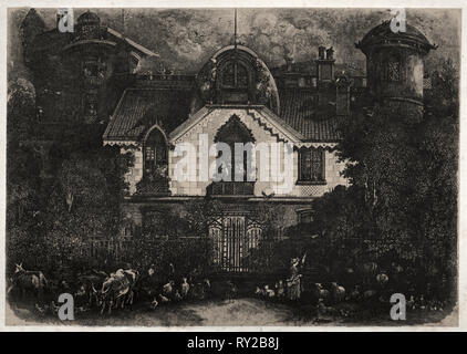 La casa incantata, 1871. Rodolphe Bresdin (Francese, 1822-1885). Litografia; foglio: 31.5 cm x 43 cm (12 3/8 x 16 15/16 in.); immagine: 17,3 x 24,5 cm (6 13/16 x 9 5/8 in Foto Stock