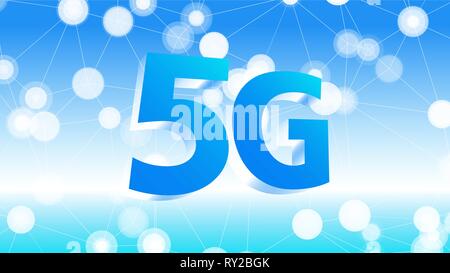 Il futuro della tecnologia mobile connessioni, 5G simbolo di rete Illustrazione Vettoriale