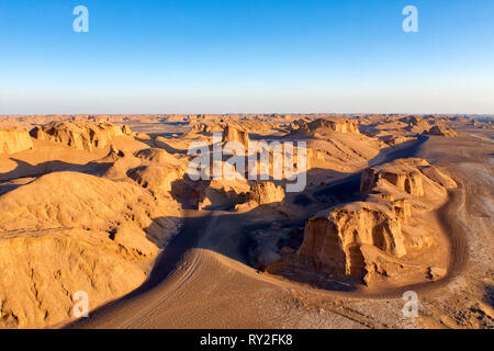 Dasht-e deserto Lut in Iran orientale adottate nel gennaio 2019 prese in hdr Foto Stock