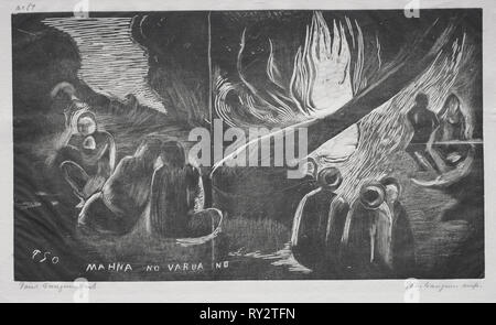 Noa Noa; Il diavolo parla (Mahna No Varua Ino), 1893-94. Paul Gauguin (Francese, 1848-1903). Xilografia Foto Stock