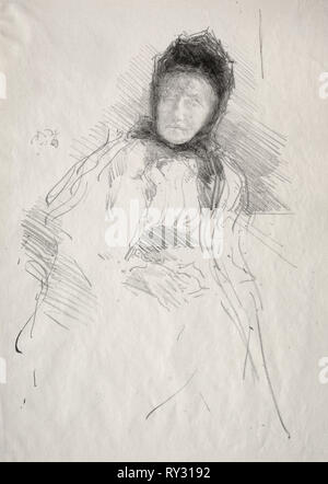 Schizzo incompiuto di Lady Haden, 1895. James McNeill Whistler (American, 1834-1903). Litografia Foto Stock