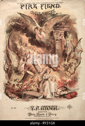 Fire Fiend - La musica del foglio di copertura. Winslow Homer (American, 1836-1910). Litografia Foto Stock
