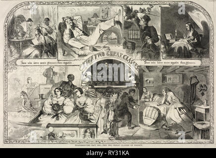 La Giornata del ringraziamento, 1860 - Le due grandi categorie di società, 1860. Winslow Homer (American, 1836-1910). Incisione su legno Foto Stock