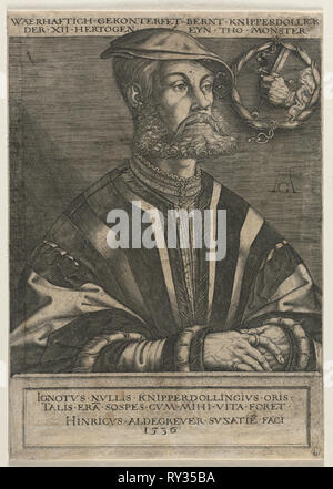 Bernt Knipperdolling, 1536. Heinrich Aldegrever (Tedesco, 1502-1555/61). Incisione Foto Stock