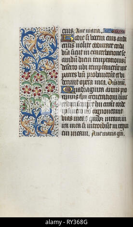 Libro d Ore (uso di Rouen): fol. 29v, c. 1470. Maestro di Ginevra Latini (francese, attivo Rouen, 1460-80). Inchiostro, tempera e oro su pergamena; codex: 19,5 x 13,1 cm (7 11/16 x 5 3/16 in Foto Stock