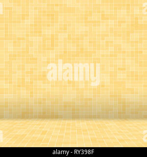 Dettaglio di oro giallo mosaici di Texture abstract mosaico ceramico ornato edificio. Abstract Seamless Pattern. Abstract in ceramica colorata pietre. Foto Stock